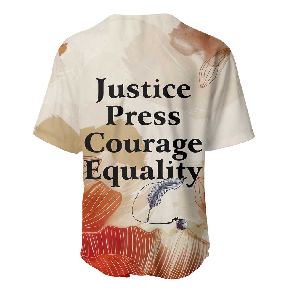 Ida B. Wells Baseball Jersey with Floral Pen Design Illustrated Portrait Civil Rights and Journalism Tribute - Wonder Print Shop