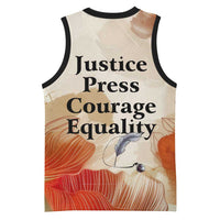 Ida B. Wells Basketball Jersey with Floral Pen Design Illustrated Portrait Civil Rights and Journalism Tribute - Wonder Print Shop