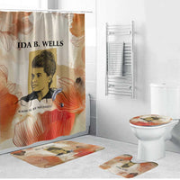 Ida B. Wells Bathroom Set with Floral Pen Design Illustrated Portrait Civil Rights and Journalism Tribute - Wonder Print Shop