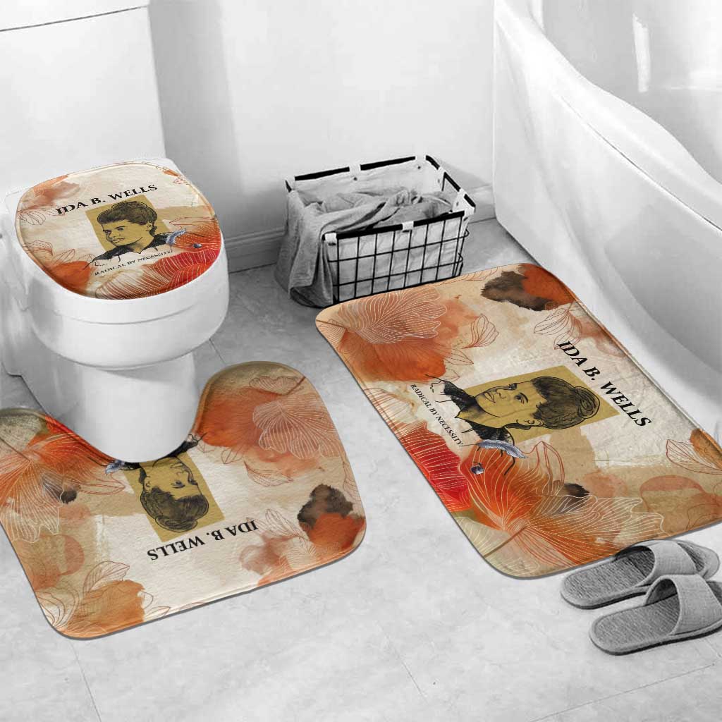 Ida B. Wells Bathroom Set with Floral Pen Design Illustrated Portrait Civil Rights and Journalism Tribute - Wonder Print Shop