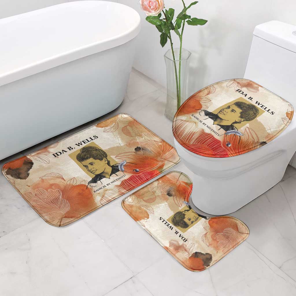 Ida B. Wells Bathroom Set with Floral Pen Design Illustrated Portrait Civil Rights and Journalism Tribute - Wonder Print Shop