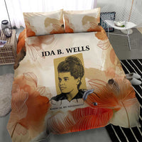 Ida B. Wells Bedding Set with Floral Pen Design Illustrated Portrait Civil Rights and Journalism Tribute - Wonder Print Shop