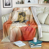 Ida B. Wells Blanket with Floral Pen Design Illustrated Portrait Civil Rights and Journalism Tribute - Wonder Print Shop