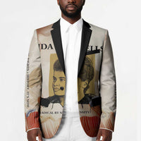 Ida B. Wells Blazer with Floral Pen Design Illustrated Portrait Civil Rights and Journalism Tribute - Wonder Print Shop