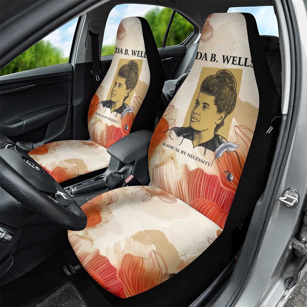 Ida B. Wells Car Seat Cover with Floral Pen Design Illustrated Portrait Civil Rights and Journalism Tribute - Wonder Print Shop