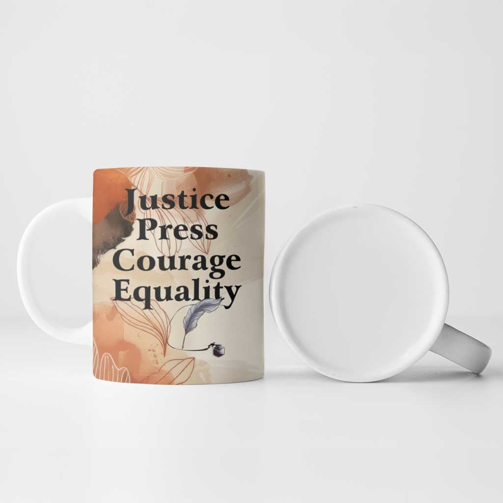Ida B. Wells Ceramic Mug with Floral Pen Design Illustrated Portrait Civil Rights and Journalism Tribute - Wonder Print Shop