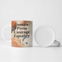Ida B. Wells Ceramic Mug with Floral Pen Design Illustrated Portrait Civil Rights and Journalism Tribute - Wonder Print Shop