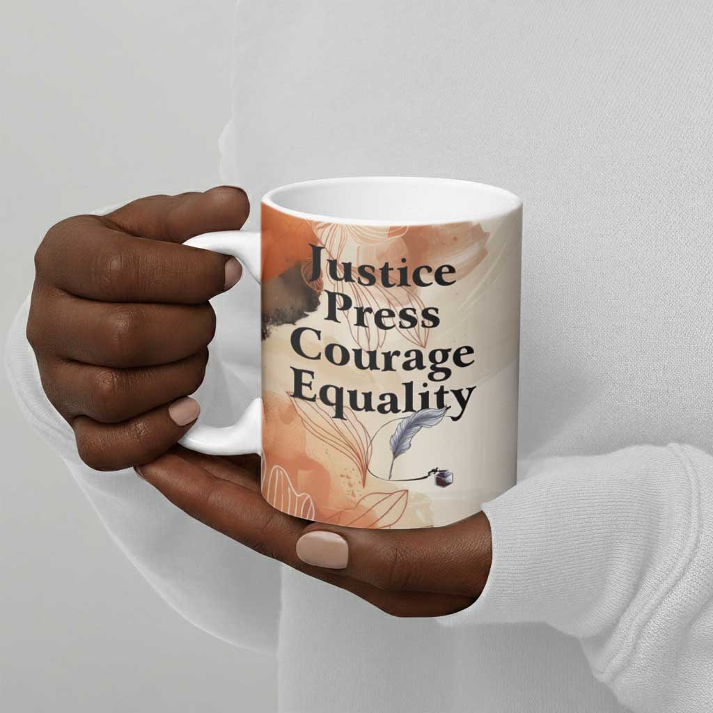 Ida B. Wells Ceramic Mug with Floral Pen Design Illustrated Portrait Civil Rights and Journalism Tribute - Wonder Print Shop