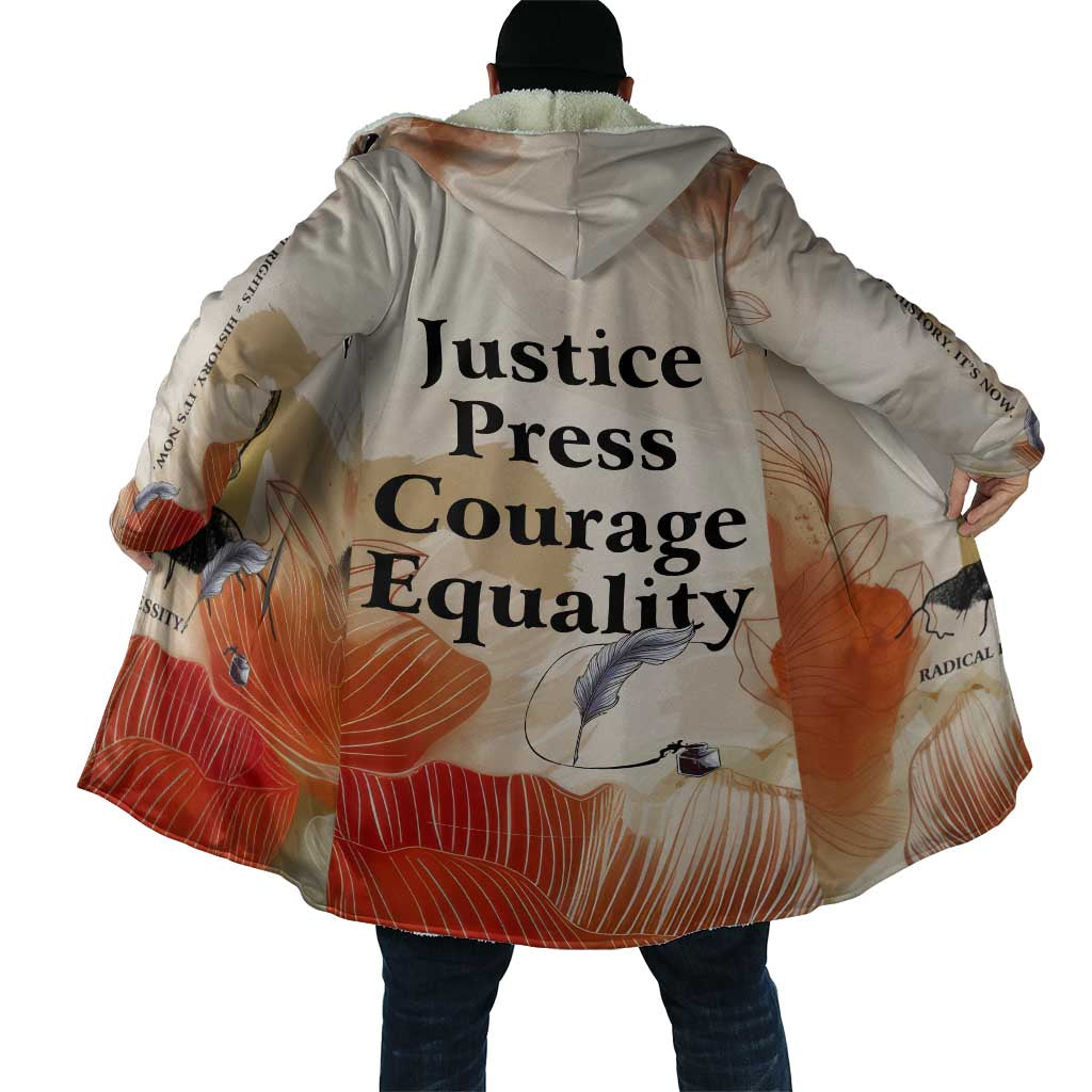 Ida B. Wells Cloak with Floral Pen Design Illustrated Portrait Civil Rights and Journalism Tribute - Wonder Print Shop