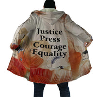 Ida B. Wells Cloak with Floral Pen Design Illustrated Portrait Civil Rights and Journalism Tribute - Wonder Print Shop