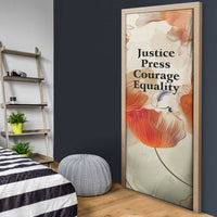 Ida B. Wells Door Cover with Floral Pen Design Illustrated Portrait Civil Rights and Journalism Tribute - Wonder Print Shop