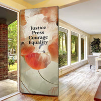 Ida B. Wells Door Cover with Floral Pen Design Illustrated Portrait Civil Rights and Journalism Tribute - Wonder Print Shop