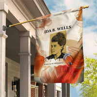 Ida B. Wells Garden Flag with Floral Pen Design Illustrated Portrait Civil Rights and Journalism Tribute - Wonder Print Shop