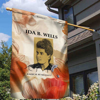 Ida B. Wells Garden Flag with Floral Pen Design Illustrated Portrait Civil Rights and Journalism Tribute - Wonder Print Shop