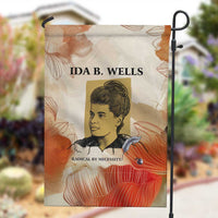 Ida B. Wells Garden Flag with Floral Pen Design Illustrated Portrait Civil Rights and Journalism Tribute - Wonder Print Shop