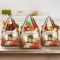 Ida B. Wells Grocery Bag with Floral Pen Design Illustrated Portrait Civil Rights and Journalism Tribute - Wonder Print Shop