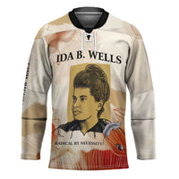 Ida B. Wells Hockey Jersey with Floral Pen Design Illustrated Portrait Civil Rights and Journalism Tribute - Wonder Print Shop