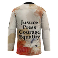 Ida B. Wells Hockey Jersey with Floral Pen Design Illustrated Portrait Civil Rights and Journalism Tribute - Wonder Print Shop