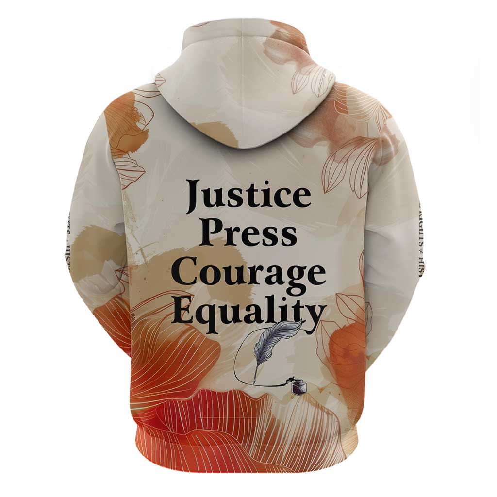 Ida B. Wells Hoodie with Floral Pen Design Illustrated Portrait Civil Rights and Journalism Tribute - Wonder Print Shop