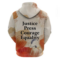 Ida B. Wells Hoodie with Floral Pen Design Illustrated Portrait Civil Rights and Journalism Tribute - Wonder Print Shop