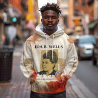 Ida B. Wells Hoodie with Floral Pen Design Illustrated Portrait Civil Rights and Journalism Tribute - Wonder Print Shop