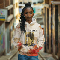 Ida B. Wells Hoodie with Floral Pen Design Illustrated Portrait Civil Rights and Journalism Tribute - Wonder Print Shop