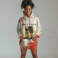 Ida B. Wells Hoodie Dress with Floral Pen Design Illustrated Portrait Civil Rights and Journalism Tribute - Wonder Print Shop