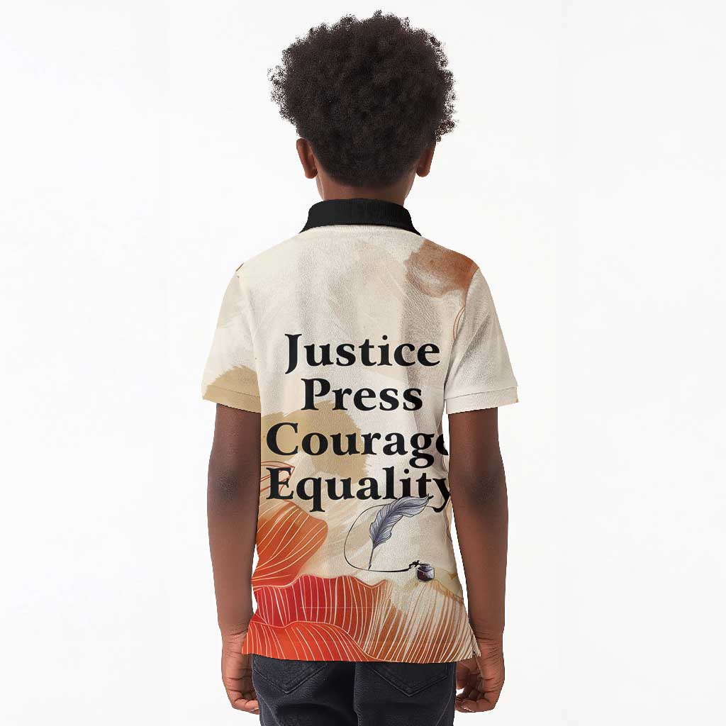 Ida B. Wells Kid Polo Shirt with Floral Pen Design Illustrated Portrait Civil Rights and Journalism Tribute - Wonder Print Shop