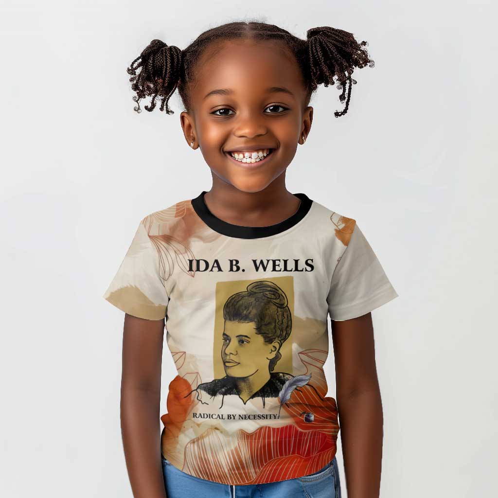 Ida B. Wells Kid T shirt with Floral Pen Design Illustrated Portrait Civil Rights and Journalism Tribute - Wonder Print Shop