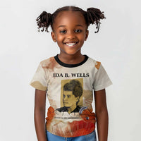 Ida B. Wells Kid T shirt with Floral Pen Design Illustrated Portrait Civil Rights and Journalism Tribute - Wonder Print Shop