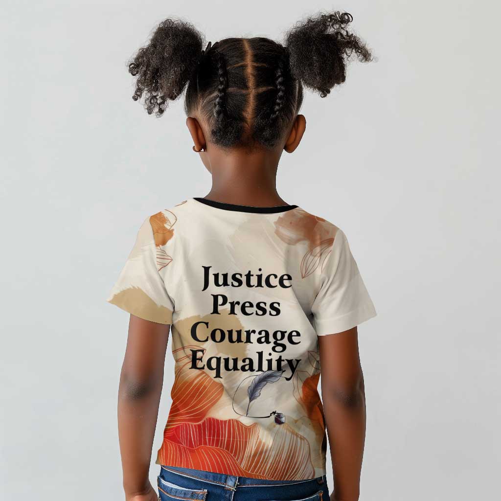 Ida B. Wells Kid T shirt with Floral Pen Design Illustrated Portrait Civil Rights and Journalism Tribute - Wonder Print Shop