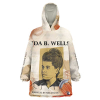 Ida B. Wells Kid Wearable Blanket Hoodie with Floral Pen Design Illustrated Portrait Civil Rights and Journalism Tribute - Wonder Print Shop