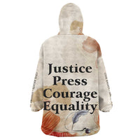 Ida B. Wells Kid Wearable Blanket Hoodie with Floral Pen Design Illustrated Portrait Civil Rights and Journalism Tribute - Wonder Print Shop