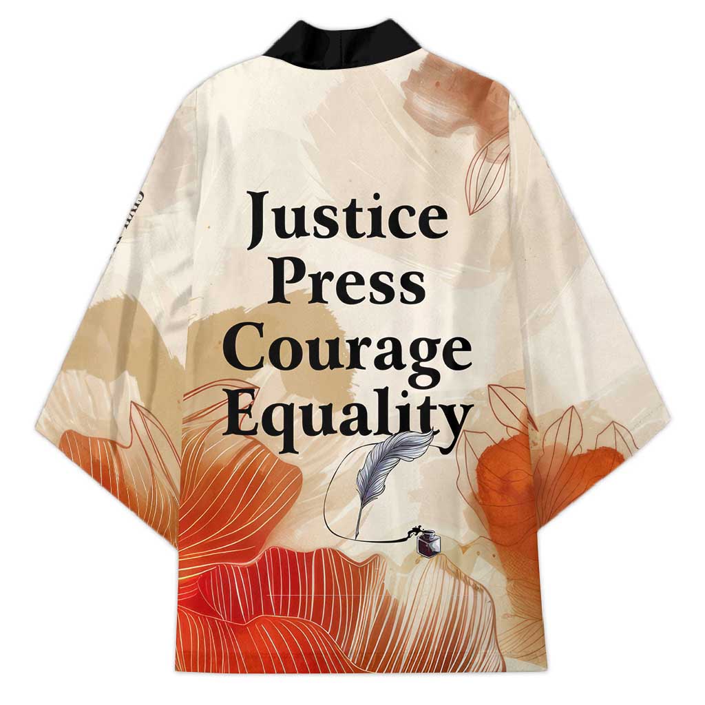 Ida B. Wells Kimono with Floral Pen Design Illustrated Portrait Civil Rights and Journalism Tribute - Wonder Print Shop