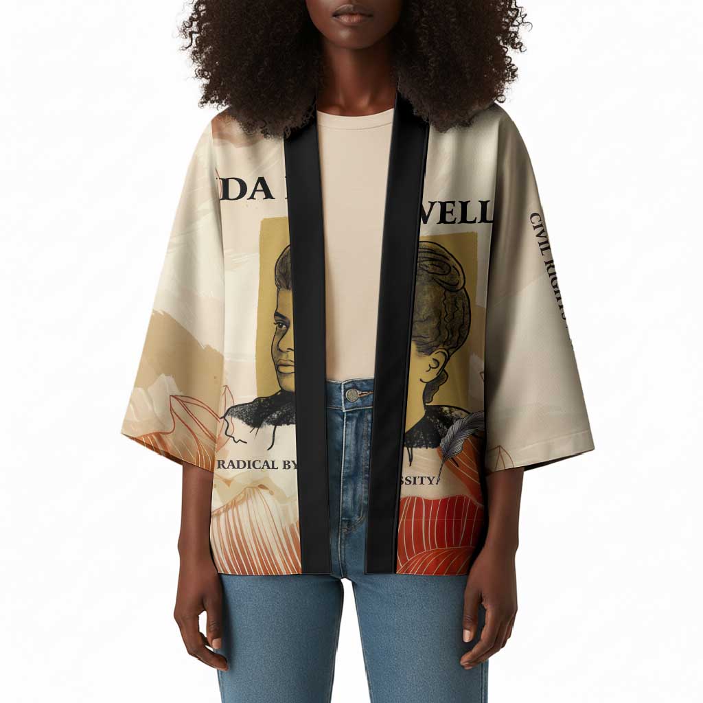 Ida B. Wells Kimono with Floral Pen Design Illustrated Portrait Civil Rights and Journalism Tribute - Wonder Print Shop