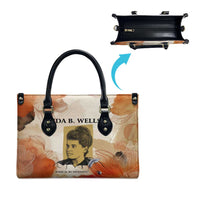 Ida B. Wells Leather Bag with Floral Pen Design Illustrated Portrait Civil Rights and Journalism Tribute - Wonder Print Shop
