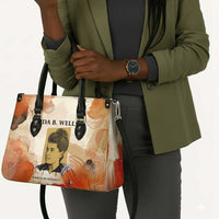 Ida B. Wells Leather Bag with Floral Pen Design Illustrated Portrait Civil Rights and Journalism Tribute - Wonder Print Shop