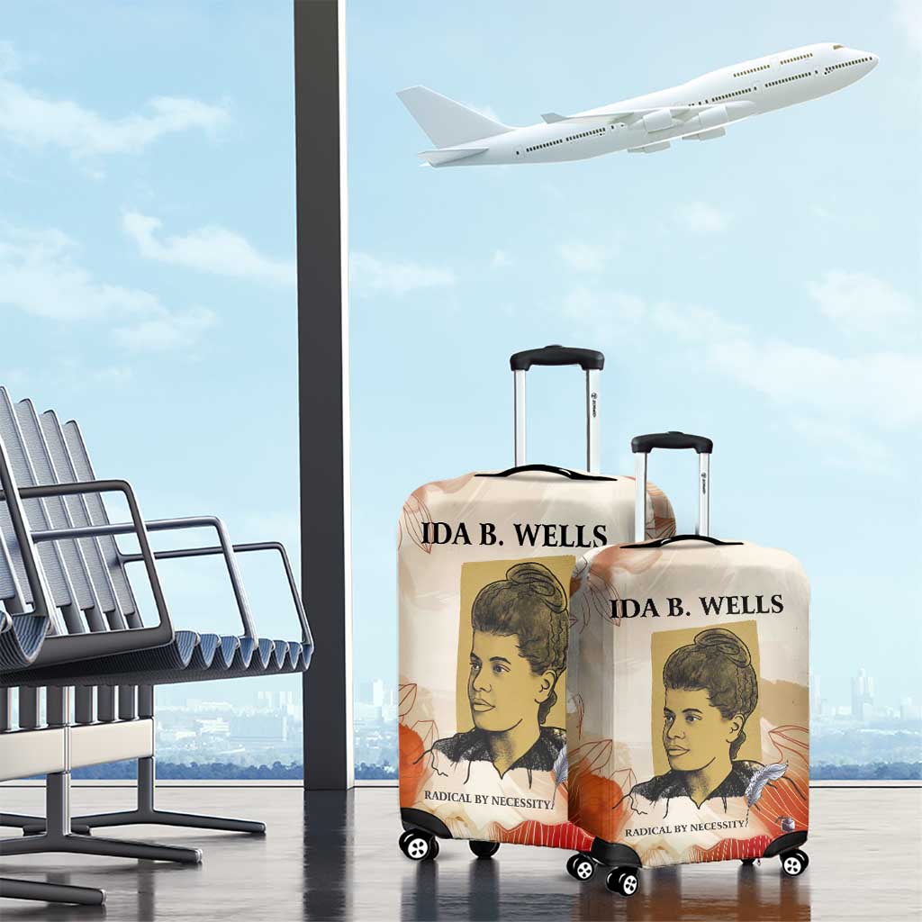 Ida B. Wells Luggage Cover with Floral Pen Design Illustrated Portrait Civil Rights and Journalism Tribute - Wonder Print Shop