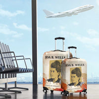 Ida B. Wells Luggage Cover with Floral Pen Design Illustrated Portrait Civil Rights and Journalism Tribute - Wonder Print Shop
