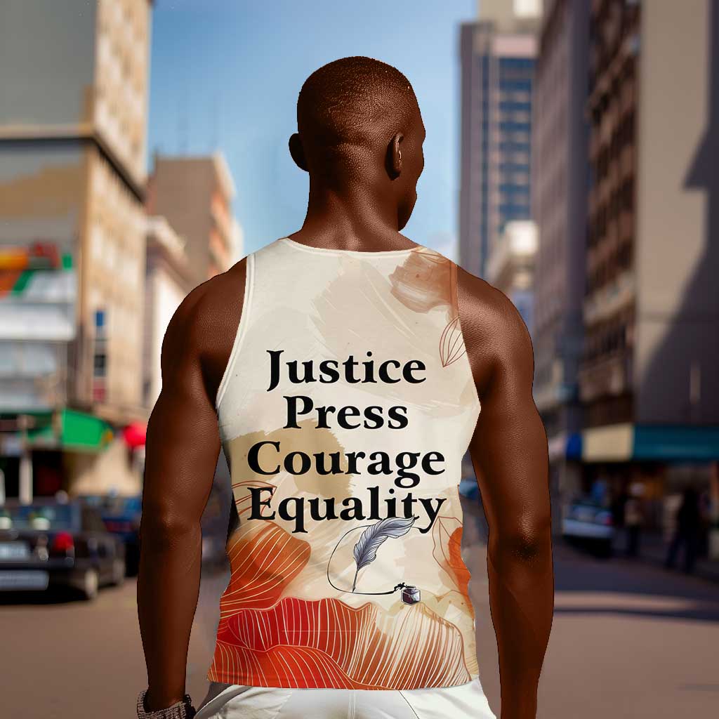 Ida B. Wells Men Tank Top with Floral Pen Design Illustrated Portrait Civil Rights and Journalism Tribute - Wonder Print Shop