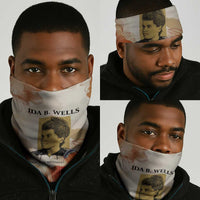 Ida B. Wells Neck Gaiter with Floral Pen Design Illustrated Portrait Civil Rights and Journalism Tribute - Wonder Print Shop