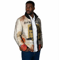 Ida B. Wells Padded Jacket with Floral Pen Design Illustrated Portrait Civil Rights and Journalism Tribute - Wonder Print Shop