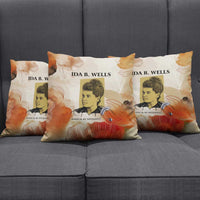 Ida B. Wells Pillow Cover with Floral Pen Design Illustrated Portrait Civil Rights and Journalism Tribute - Wonder Print Shop