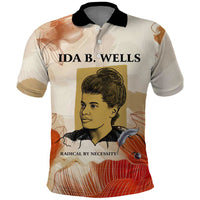 Ida B. Wells Polo Shirt with Floral Pen Design Illustrated Portrait Civil Rights and Journalism Tribute - Wonder Print Shop