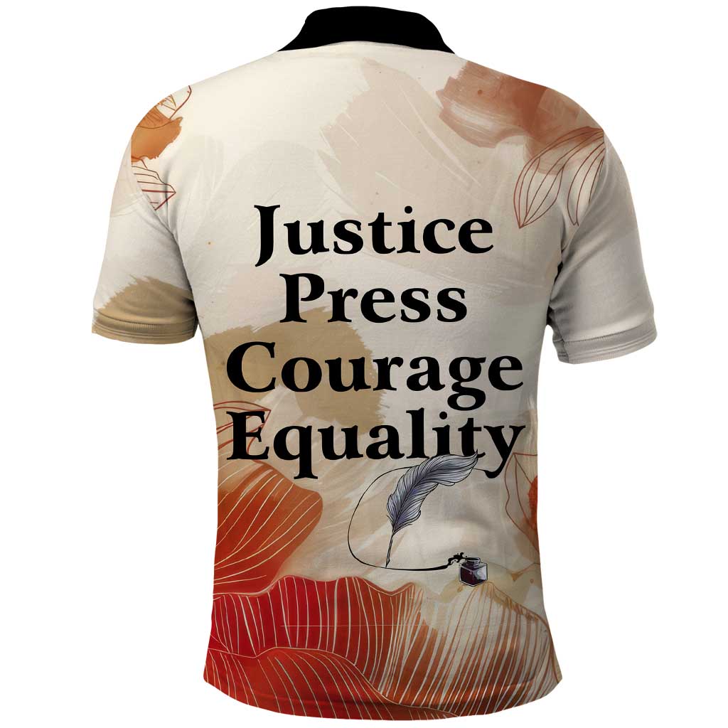 Ida B. Wells Polo Shirt with Floral Pen Design Illustrated Portrait Civil Rights and Journalism Tribute - Wonder Print Shop
