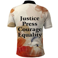 Ida B. Wells Polo Shirt with Floral Pen Design Illustrated Portrait Civil Rights and Journalism Tribute - Wonder Print Shop