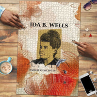 Ida B. Wells Puzzle with Floral Pen Design Illustrated Portrait Civil Rights and Journalism Tribute - Wonder Print Shop