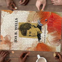 Ida B. Wells Puzzle with Floral Pen Design Illustrated Portrait Civil Rights and Journalism Tribute - Wonder Print Shop