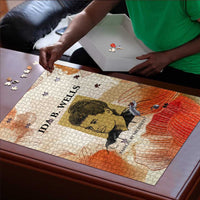 Ida B. Wells Puzzle with Floral Pen Design Illustrated Portrait Civil Rights and Journalism Tribute - Wonder Print Shop