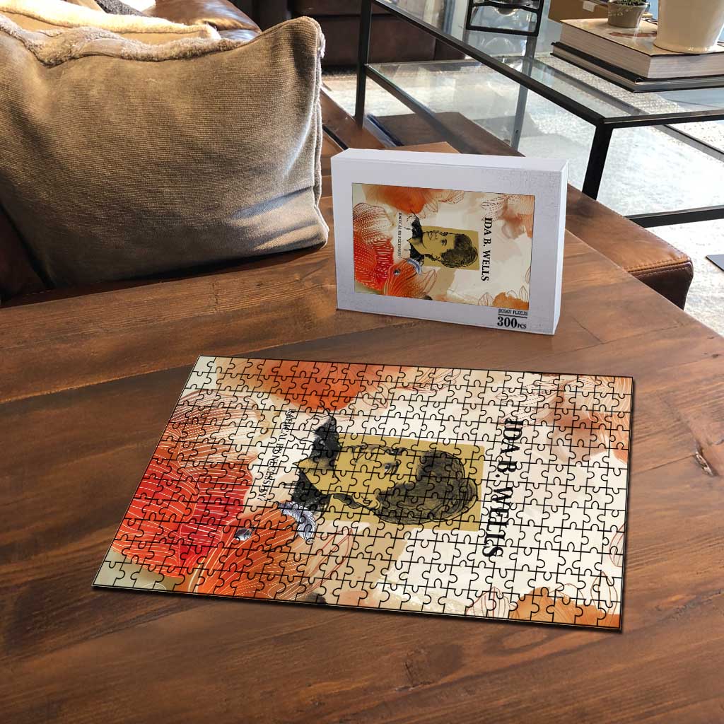 Ida B. Wells Puzzle with Floral Pen Design Illustrated Portrait Civil Rights and Journalism Tribute - Wonder Print Shop
